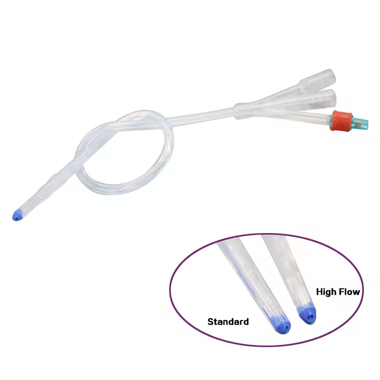 3 -Way High Flow All Silicone Foley Catheter