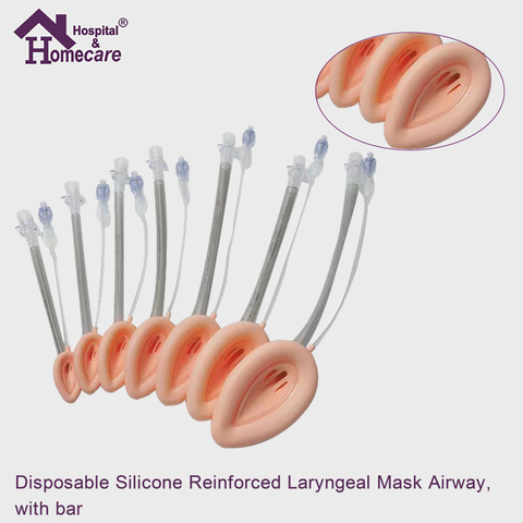 Disposable Silicone Reinforced Laryngeal Mask Airway, with bar