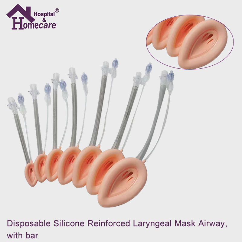 Disposable Silicone Reinforced Laryngeal Mask Airway, with bar